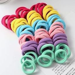 90 pcs Multi Color Hair Holder Hair Tie Soft Tiny Small Elastic Rubber Hair Bands-image-41
