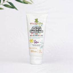 ShuShu Babies Natural Sunscreen For Babies & Kids (60ml) - Plant-Based with SPF 30+, UVA/UVB Protection, Chemical Free, Non-Sticky & Water-Resistant Moisturizing Lotion for 0-12 Years (Pack of 1)-image-44