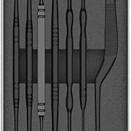 Beauté Secrets Luxury Ear Cleaner 7 Pcs Ear Wax Removal Kit Ear Pick Tools Curette Cleaner Reusable Ear Cleaner with Storage Box, (Black)-98