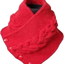Woolen Women's Handmade Winter Neck Warmer- Wrap Collection - Stylish, Cozy, and Fashionable Cold Weather Accessories including Chunky Knit Scarves, Hand Knitted, Pure SOFT Wool 30 by 8 Inch RED-30