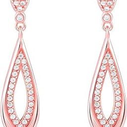 925 Silverrose Gold Halo Drop Earrings|Gifts For Girlfriend,Rakhi Rakshabandhan Gift For Sister Bhabhi,Gifts For Women & Girls|With Certificate Of Authenticity And 925 Stamp|6 Month Warranty*-25