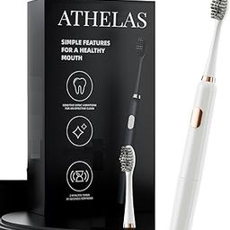 Athelas Adult Smart Sonic Electric Toothbrush|2 Years Warranty, 2 Brush Heads, Dual Modes, Smart 2-Minute Timer, 90 Days Aaa Battery Life (Polar White), 1 Piece-image-31