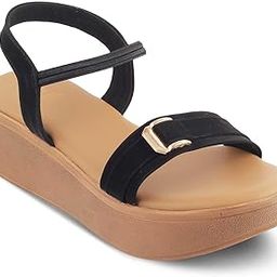 Caen and Comfortable Women's Platform Wedge Sandals - Vegan-Friendly, 2-inch Heel-picture-7