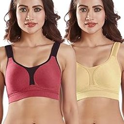 Supremo Womens Sports Bra | Moulded, Wire Free, Comfortable Cotton Bra | Full Coverage,Breathable Fabric | Adjustable Straps Hook & Eye Closure for Active and Everyday useage-image-7