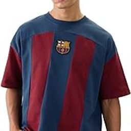 FCB: Matchday Men and Boys Short Sleeves Round Neck red and Blue Embroidered Cotton Oversized T-Shirts-image-72