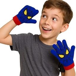 CAPICHINO Gloves Winter Thicken Gloves Boys Girls Thicken Winter Warm Cartoon Cute Gloves Set Gift Pack Of 01(Free Size,Blue)-picture-10