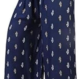 Big HUB Regular Fit Ankle Length Elastic Waist Casual Bottom Wear Stretchable Palazzo Pants for Women Navy Blue-image-91