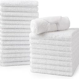 HOMEXCEL Microfiber Washcloths Towel Pack of 24, 12" x 12" Highly Absorbent and Soft Face Towels Wash Cloths for Bathroom, Gym, Hotel and Spa, Fast Drying Multi-Purpose Cleaning Cloth, White-image-55