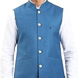 turtle Men Pure Cotton Self Design Slim Fit Nehru Jacket||Waistcoat-picture-35
