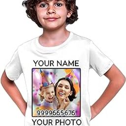Personalized/Customized Print Round Neck T-shirt, Colour- White| Material- Polyester, Kids and Adults T-Shirts for Boys, Girls, Men, Women-image-9