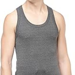 Elexus - Ribbed Strech Classic Vest for Men|100% Cotton|Pack of: 1 Black Melange-image-40