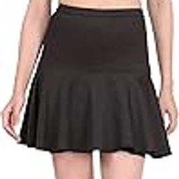 Two Piece Padded Swimsuit with Black Crop Top & Skirt for Women’s & Girl's (Nylon Lycra Swimwear)-image-49