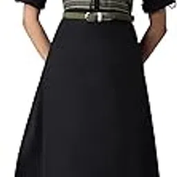 aurelia Women's Fit and Flare Cotton FLA Dress Below The Knee-picture-33