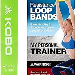 Kobo Resistance Loop Band 2" Wide for Latex Squats, HIPS and Glutes, Yoga, Crossfit, Stretching, Strength Training, Physical Therapy - Includes Workout Guide Booklet, Tension 10-15 LBS-image-40