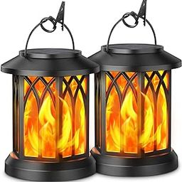 KOOPER Solar Lantern Outdoor Lights, Upgraded Flickering Flame Hanging Solar Lantern, LED Candle Solar Lanterns Decorative Lights, Waterproof Solar Powered Flame Lanterns for Yard Garden Decor, 2 Pack-22