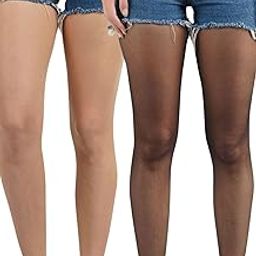 Pack of 2 Netted Stockings For Women | Stockings For Women Skin Color Combo | Stretchable Stockings For Women Summer Wear-image-5