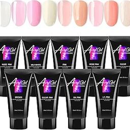 Azonee 30ml Nail Extension Gel Kit, 9 Colours Poly Builder Enhancement Crystal Set for Nail Art Design, Starter Kit for Beginners and Technicians-image-23
