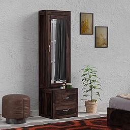 Sheesham Wood Dressing Table with Door Storage Solid Wood Dressing Table (Walnut Finish)-13