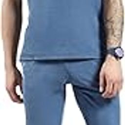 Men's Regular Fit Lower Set | Half Sleeve T-Shirt with Trackpant | Solid Pattern | Pajama Set for Men's-picture-2
