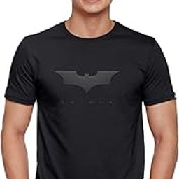 | Batman 3D Logo 3D Embossed T-Shit for Men | 100% Cotton Round Neck T-Shirt Black Color-image-92
