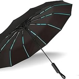 12-Rib Windproof Folding Umbrella – Auto Open/Close, Reinforced Double-Fiber Frame, Waterproof & UV Protection, Travel Compact Umbrella for Men & Women-image-69