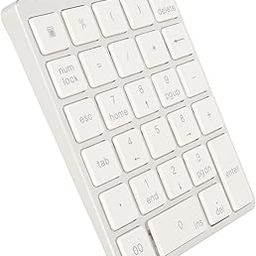 Gugxiom Number Pad, 3.0/USB Wired Dual Mode Numeric Keyboard, 28 Keys Rechargeable Numeric Pad for iOS (Silver White)-37