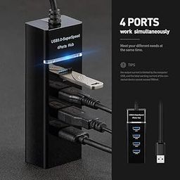 4 Port USB Hub Splitter 3.0- Black Non Slip Ultra Slim High Speed Portable USB Cable Adapter Compatible for Keyboard/MacBook/Mac Pro/Mac Mini/iMac/Surface Pro/XPS/PC/Flash Drive/Mobile HDD-image-42
