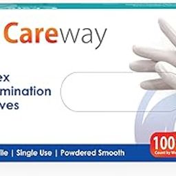 Careway Latex Medical Examination Disposable Hand Gloves (Small, 100 Pcs), White, Pack of 1-21