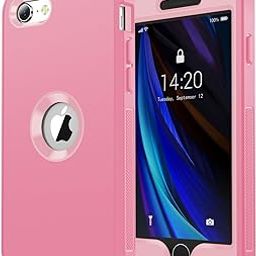 jaroco for iPhone SE Case 2022/2020,iPhone 8/7 [Shockproof] [Dropproof] [Dust-Proof] [Military Grade Drop Tested] with Non-Slip Removable Heavy Duty Full Body Phone Case 4.7 Inch-Pink-image-0