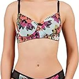 Women's Lingerie Set with Full Coverage Padded Wirefree Women Printed Cotton Bra & Hipster Panty Set | Ultra Soft & Comfortable Fabric | Honeymoon Bikini Set |-13