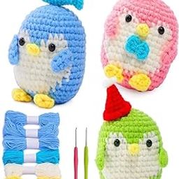 INOCEAN Crochet Beginner Kit, Cute Plush Penguin Crochet Toy Material with Hook, Yarn, Instruction Manual, DIY Kit, Can Be Used as Adult Toy Gift Birthday Gift, Crochet Set-image-35