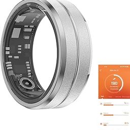 GenXenon Fitness Tracker Smart Ring,Step Counter,Heart Rate Blood Oxygen Sleep Tracker Health Ring, 6ATM Waterproof Long Battery Life Smart Rings Compatible with iOS & Android （Silver US7-2）-image-23