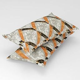 Homefab India 2 Piece Printed Cotton Feel Microfiber Pillow Covers - Beige-Brown-image-9