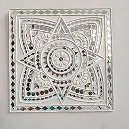Handmade pure white lippan art work-image-18