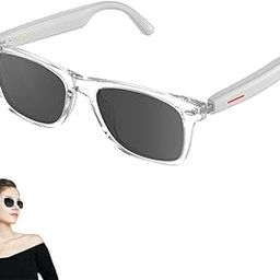 Smart Bluetooth Glasses,for Men & Women, Touch Control, Outdoor UV Protection and Voice Control, Hands-Free Calls (White Sunglasses)-image-88