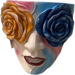 UJEAVETTE Rainbow Head Planter Funny Face Flower Planters Eclectic Flower Planters Pot-image-17