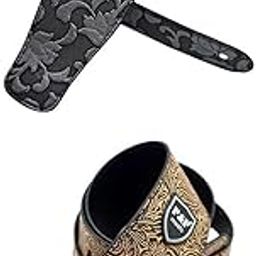 Enakshi (LABEL) Creations 2 Pieces Durable PU Leather Strap Belt for Guitar Bass-99