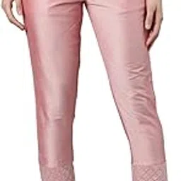 twin birds Viscose Fabric Mid-Rise Embroided Mettalic Straight Pants with Functional Pockets for Women-picture-1