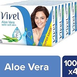 Vivel Aloe Vera Bathing Bar, 100g (Pack of 4)-image-62