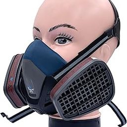 The Mask Lab- 610 Half Face Mask with T1000 : Organic Gas Filters for protection against Pollution and Dust. Used in Oil, Gas, Mining, Coal, Chemical, Pharma, Fertilizer, Steel, Cement Industries-image-10