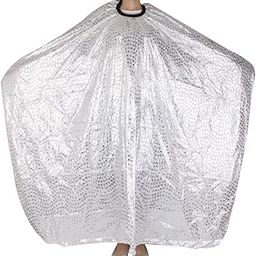 COMBR Fashionable Waterproof Feather Printing Charms Hair Cape Gown Cloth Adult Salon Barber Use - White-image-5