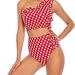 Bathing Suit, Breathable One Shoulder Tankini for Women for Beach (XL)-image-84