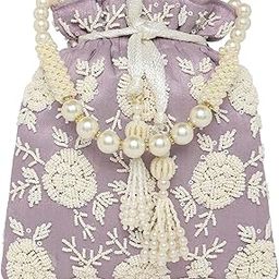 Lavender Potli Bag for Women Handmade Evening Wristlet Handbag Stylish Bridal Purse Fashion Bag for Girls (P132LAV)-image-48