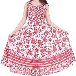 Brand Present Women's 100% Cotton Jaipuri Mandala Print Long Midi Maxi Dress-picture-25
