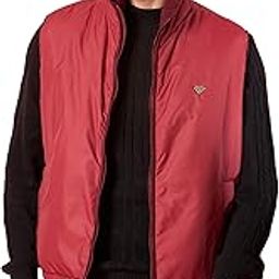 Men Sleeveless Solid High Neck Reversible Jacket-image-91