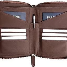 Full Grain Leather Passport Holder for 2-4 Passports | RFID Passport Wallet and Travel Document Organizer for Couples and Families, Dark Brown, Full Grain Leather Passport Holder With Metal-1