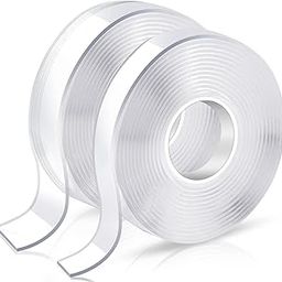 Double Sided Adhesive Tape, Heavy Duty (2 Rolls, Total 6 Meters), Strong Adhesive Mounting Tape, Removable Two Sided Wall Tape Clear Poster Tape for Home, Office, Car, Outdoor, Damage Free-image-61