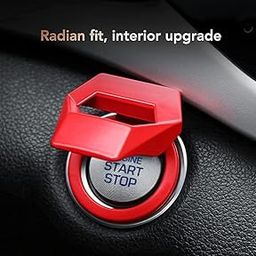 AUTOWAVE Car Engine Start Stop Switch Lambo Style Button Cover Decorative Auto Accessories Push Button with Sticky Cover Car Interior (Red)-image-11