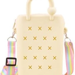 2xBeach Hole Bag Simple Lightweight Casual Top Handle for Dating Swimming Pool beige yellow Clothing, Shoes & Accessories Womens Handbags & Bags-image-47