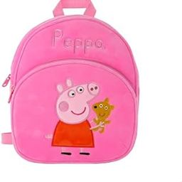School Bag for Cute kids for (1-6 Years), Nursery Soft Plush Peppa Bag, Embroidery Travel Cartoon Backpack for Baby Boys and Girls-image-64